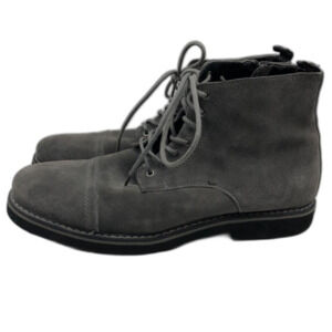 GBX Men's Gray Suede Leather Ankle Boots Cap Toe Yukka Side Zip 11M Footwear